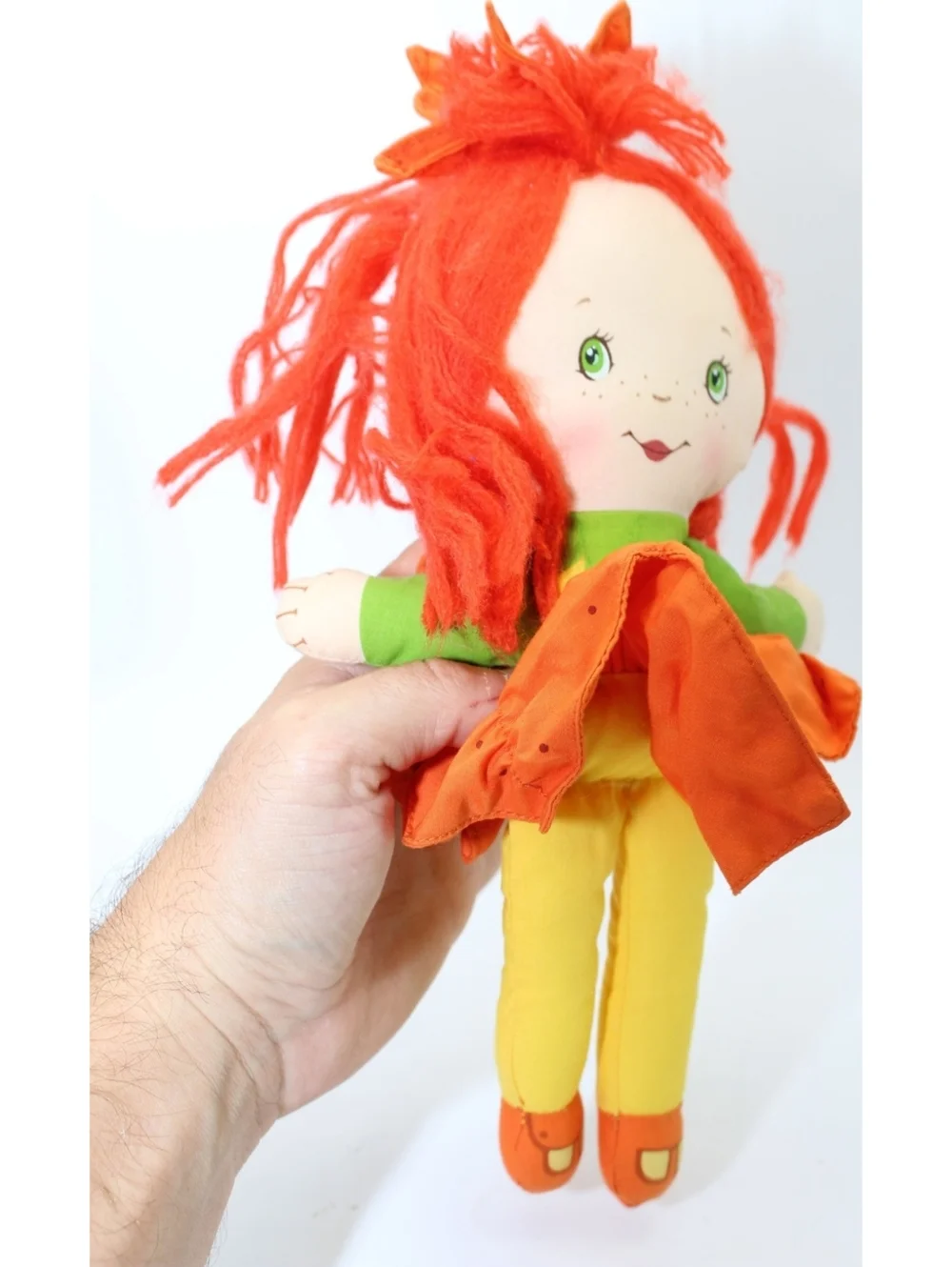 Vintage 1986 Avon Little Blossom Scamper Lily Yarn Hair Plush Rag Doll Cloth Toy